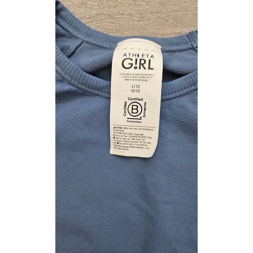 Athleta Girl Power Up Long-sleeved Shirt Blue Size Large 12 - Picture 4 of 5